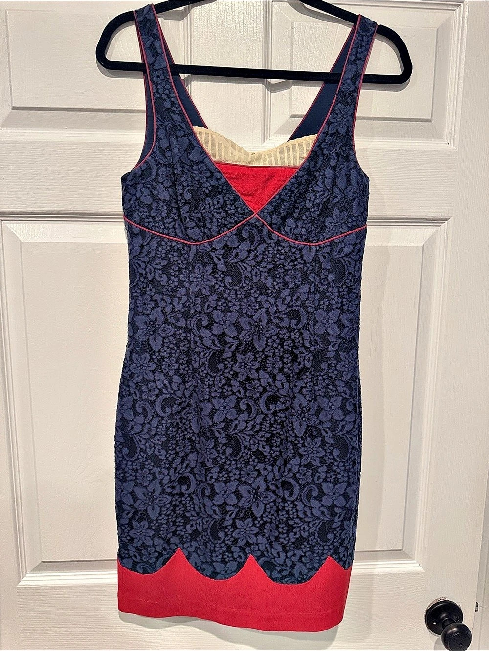 Tracy Reese Floral Mini Dress Blue & Red Size 4